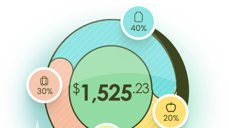 Circular chart showing accounts overview