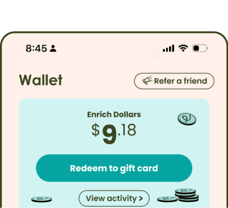 Phone displaying budget left to spend