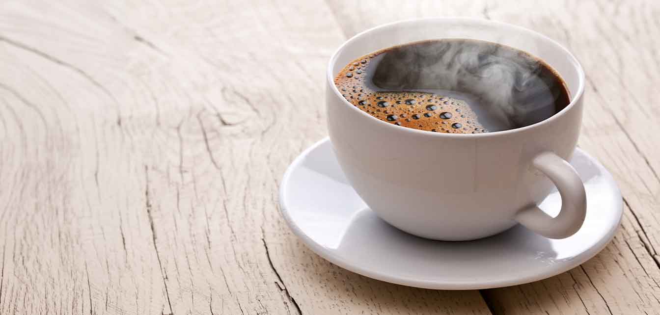 Freshly brewed coffee cup